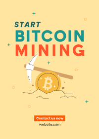 Start Crypto Mining Poster Design