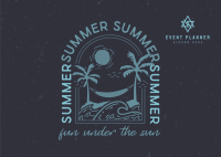 Summer Beach Badge Postcard Image Preview