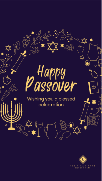 Happy Passover Wreath Facebook story Image Preview