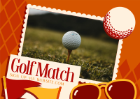 Midcentury Modern Golf Match Postcard Image Preview