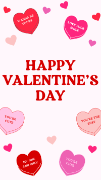 Valentine Candy Hearts YouTube Short Design