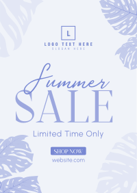 Summer Monstera Leaf Sale Poster Image Preview