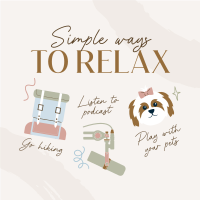 Cute Relaxation Tips Instagram Post Design