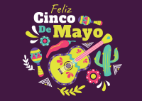 Feliz Cinco De Mayo Postcard Design