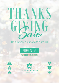 Thanksgiving Leaves Sale Poster Image Preview