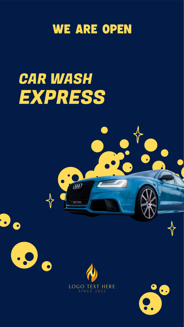Car Wash Opening Instagram Story Design