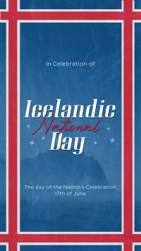 Textured Icelandic National Day Instagram reel Image Preview