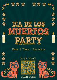Muerto Cat Party Poster Design
