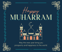 Decorative Islamic New Year Facebook Post Design