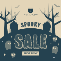 Spooky Ghost Sale Instagram Post Design