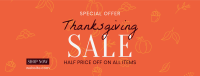 Thanksgiving Line Art Sale Facebook cover Image Preview
