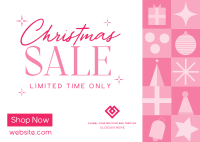 Christmas Holiday Shopping  Sale Postcard Image Preview