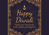 Fancy Diwali Greeting Postcard Design