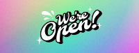 We're Open Funky Facebook cover Image Preview