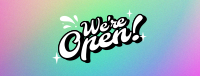 We're Open Funky Facebook Cover Image Preview
