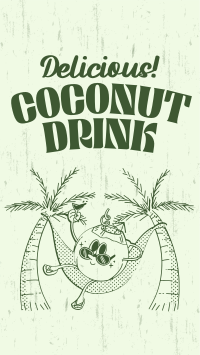 Coconut Drink Mascot YouTube Short Design