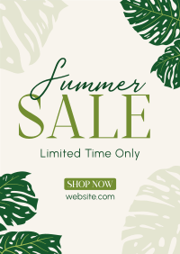 Summer Monstera Leaf Sale Poster Image Preview