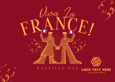 Wave Your Flag this Bastille Day Postcard Image Preview