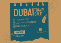 Dubai Travel Destination Postcard Design
