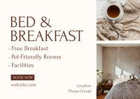 Bed and Breakfast Services Postcard Design