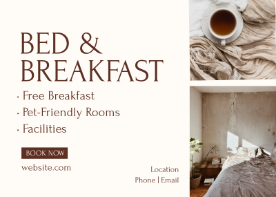 Bed and Breakfast Services Postcard Image Preview