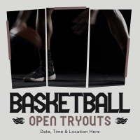 Basketball Ongoing Tryouts Instagram Post Design