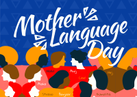 Abstract International Mother Language Day Postcard Design
