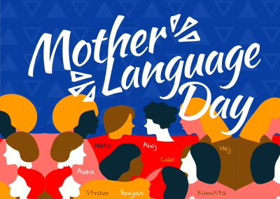 Abstract International Mother Language Day Postcard Image Preview