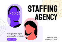 Staffing Agency Booking Postcard Image Preview