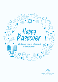 Happy Passover Wreath Poster Design