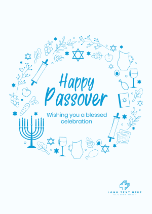 Happy Passover Wreath Poster Image Preview