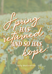 Spring Hope Quote Poster Preview