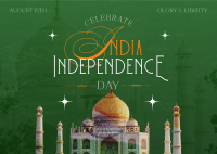 India Independence Taj Mahal Postcard Image Preview