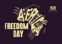 Freedom Africa Map Postcard Design