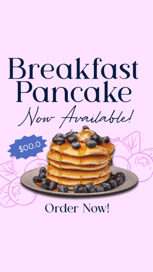 Breakfast Blueberry Pancake Facebook story Image Preview