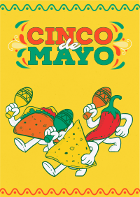 Cinco De Mayo Mascot Celebrates Flyer Design