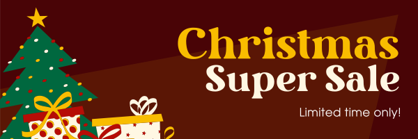 Christmas Super Sale Twitter Header Design Image Preview