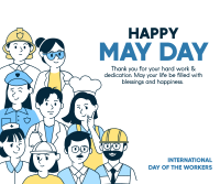 Happy May Day Workers Facebook Post Design