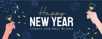 New Year Toast Greeting Facebook cover Image Preview