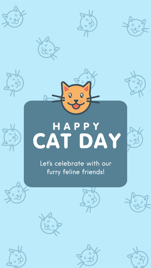 Cat Day Greeting Facebook Story Design Image Preview