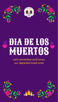 Floral Dia De Los Muertos Facebook Story Design