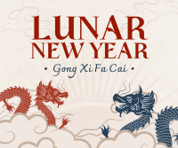 Oriental Lunar New Year Facebook Post Design