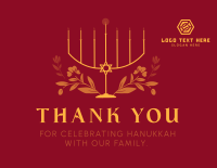 Hanukkah Light Thank You Card Design