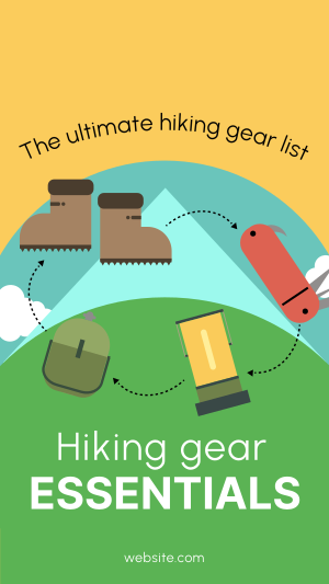 Hiking Gear Essentials Facebook story Image Preview