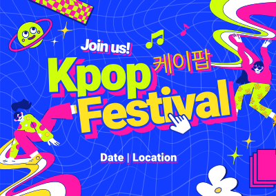 Trendy K-pop Festival Postcard Image Preview