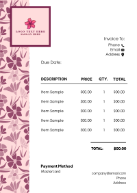 Abstract Flowers Invoice Design