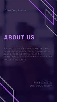 Geometric About Us Facebook Story Design