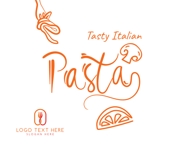 Italian Pasta Script Text Facebook Post Design Image Preview