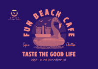 Beachside Cafe Postcard Design