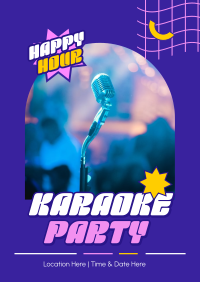 Karaoke Party Hours Poster Design